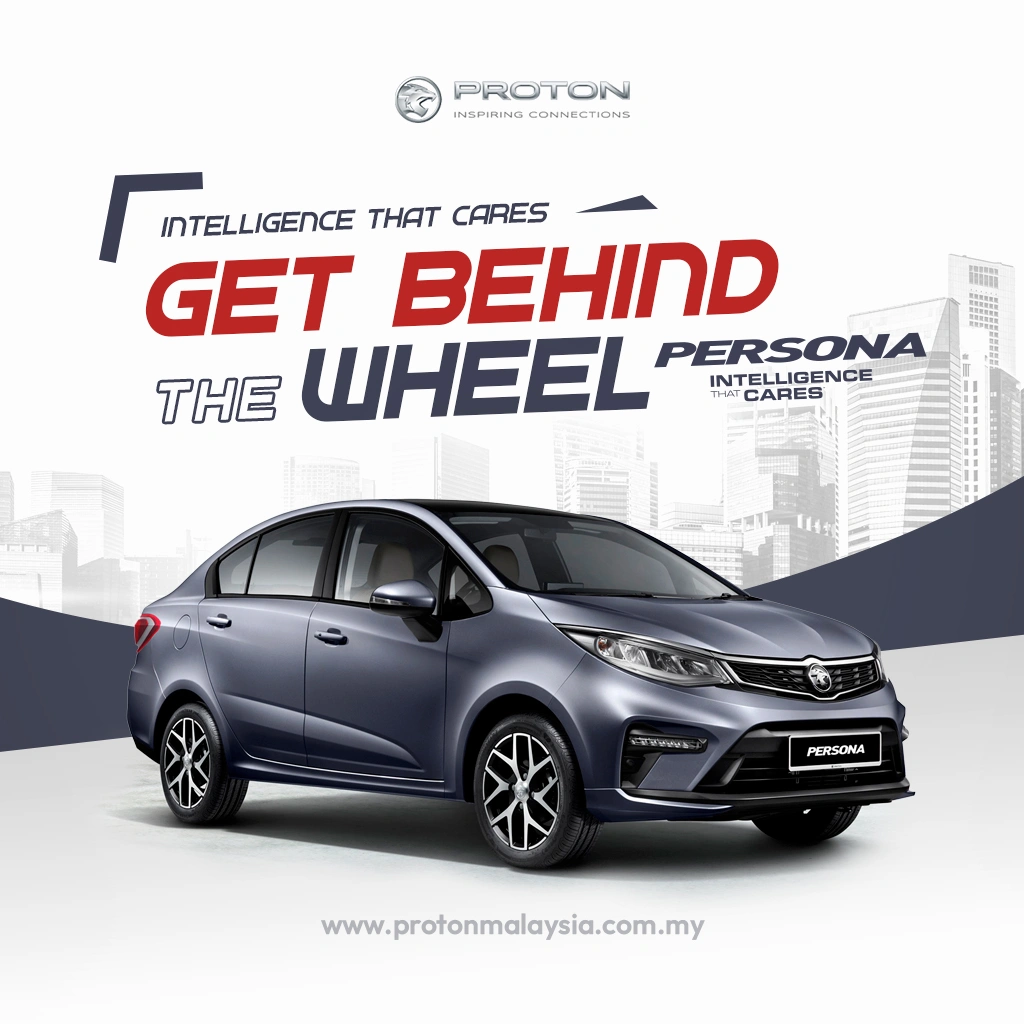 Poster Persona dengan tema Get Behind The Wheel.
