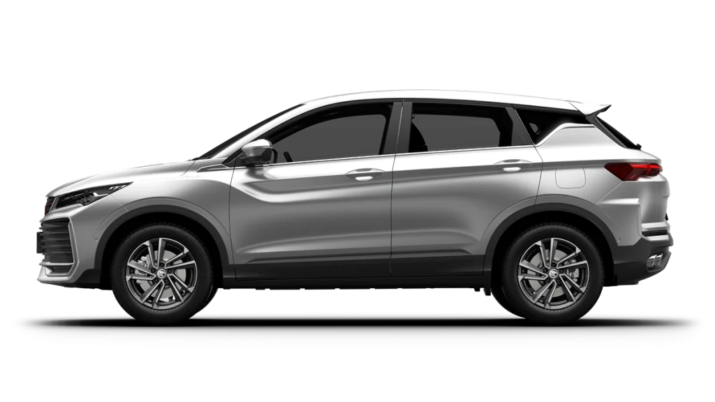 Proton X50 Executive 2026 warna silver pandangan sisi dengan reka bentuk SUV kompak moden