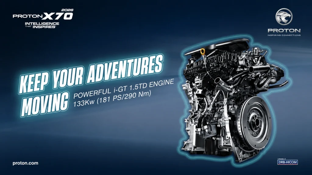 Proton X70 2026 i-GT 1.5TD Engine – Powerful Turbo SUV Performance