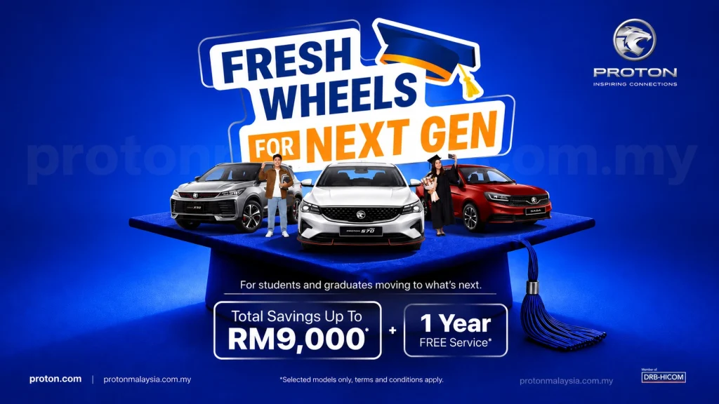 Proton Fresh Wheels for Next Gen dengan graduan dan kereta Proton